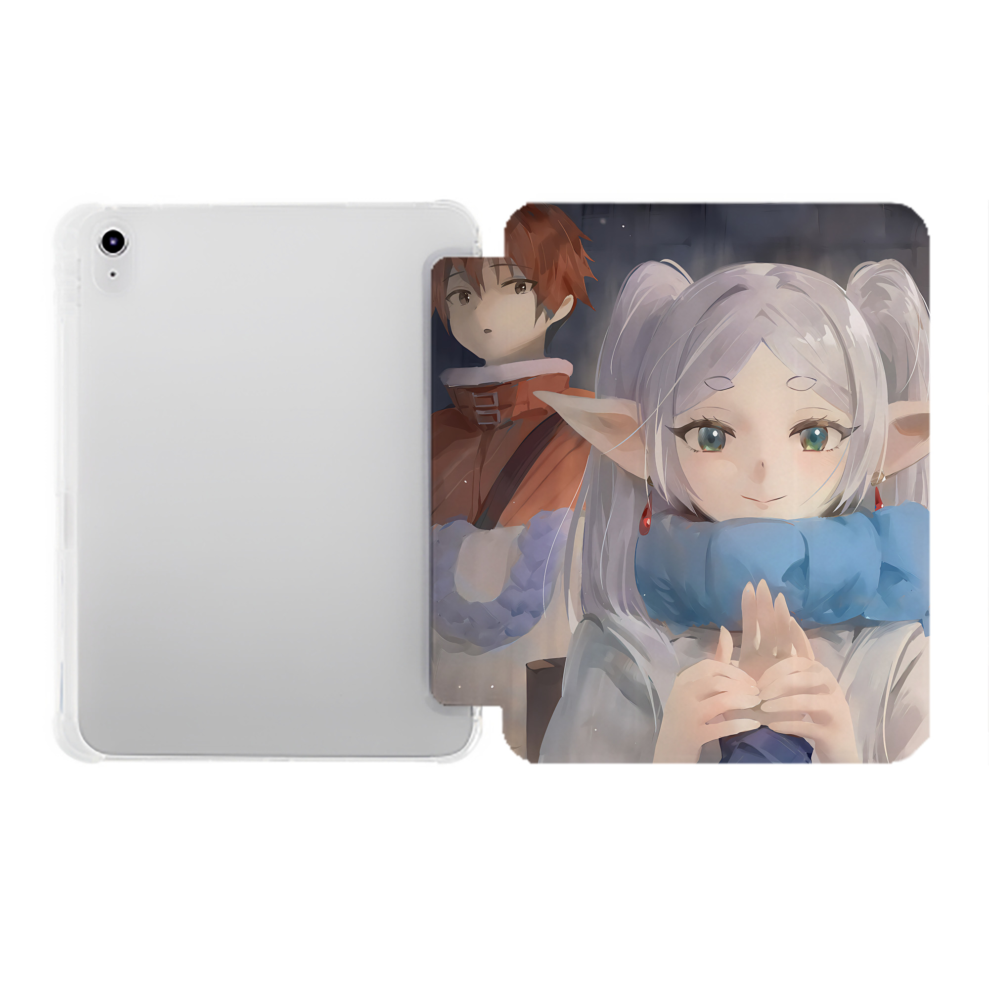 （画像用） 葬送のフリーレン Frieren IPad ケース ペン収納付き 三つ折りスタンド PUレザー×シリコン 対応機種9.5/10.5/10.9インチ